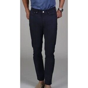 NEW Collars & Co CEO Chino Five Pocket Cotton Pants Navy Blue 32x30 Golf Work
